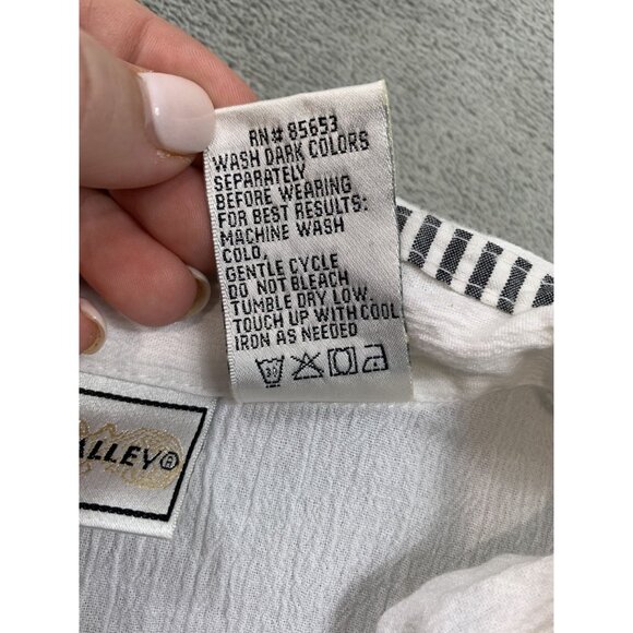 Napa Valley Womens Large White Floral Embroidered Button-Down Shirt VTG Y2K - Picture 8 of 9